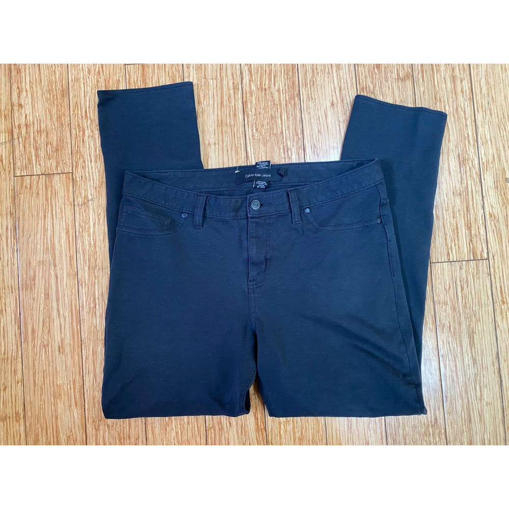Women’s Calvin Klein Jeans Size 12 Black Straight Leg 34x27 - Picture 2 of 9